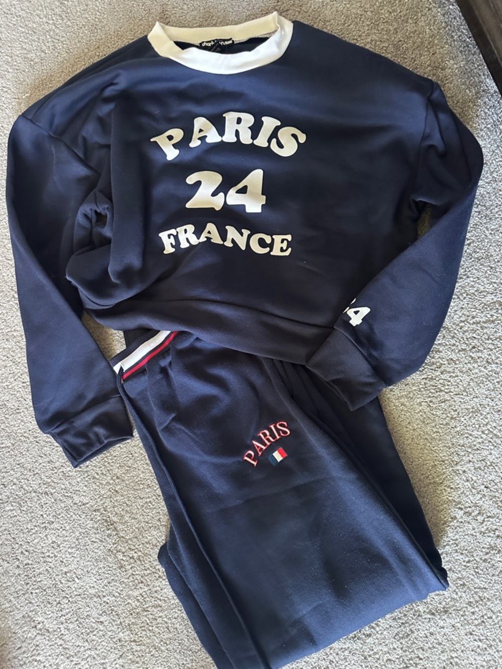 Charlotte Russe Navy Paris 24 France Kids Pajama Set